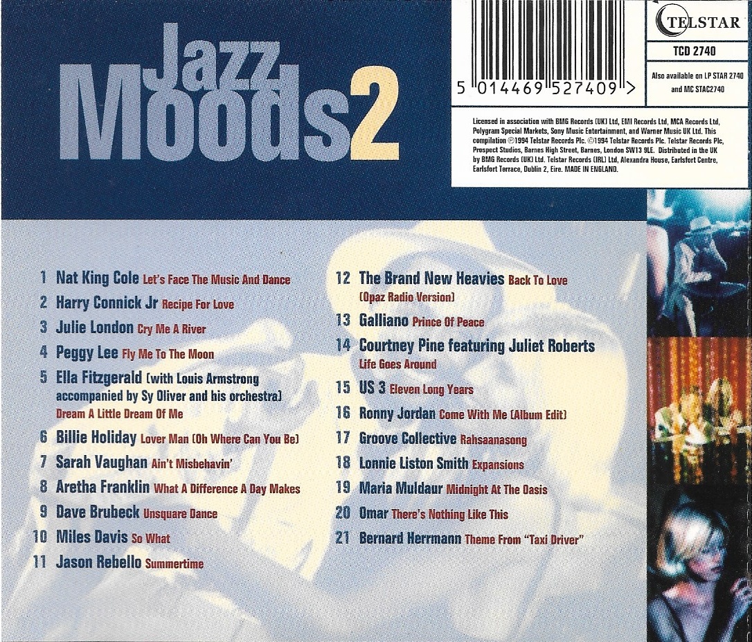 Used CD,Jazz Moods 2 - 21 more smooth jazz originals (A+)(Jazz)(Various Artists)(1994)(England)