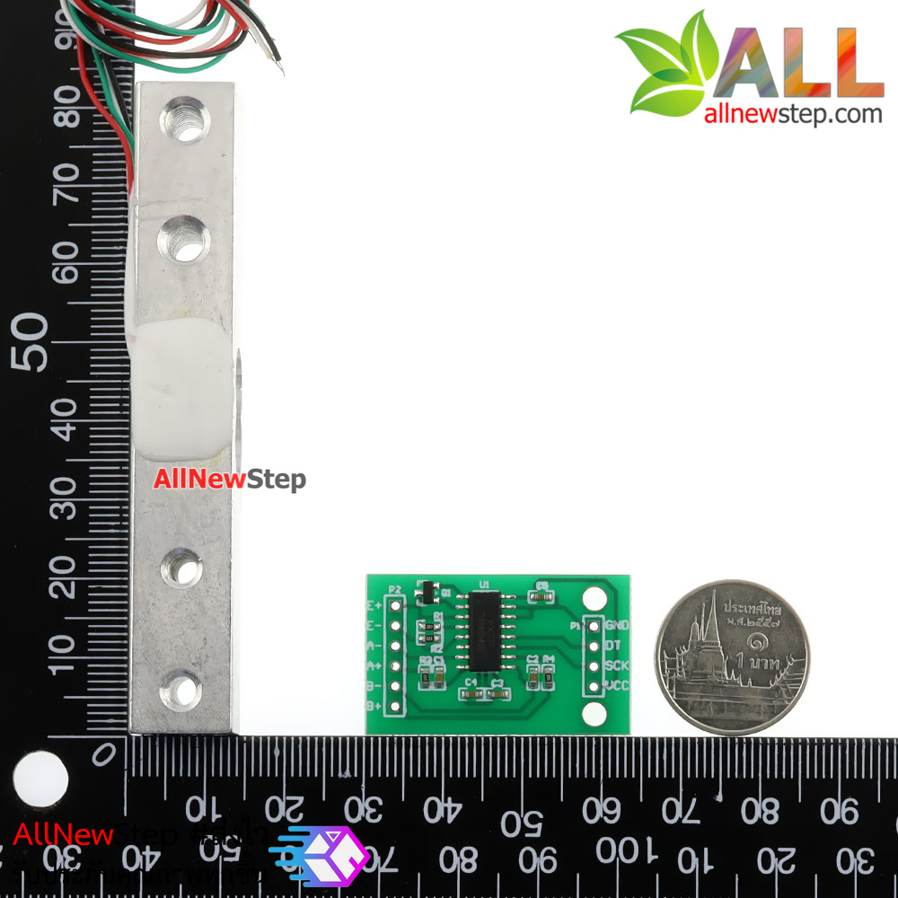 Weight sensor Load cell 10kg + HX711 + base kit arduion load cell ชุดเซนเซอร์วัดน้ำหนัก 10kg ครบชุด