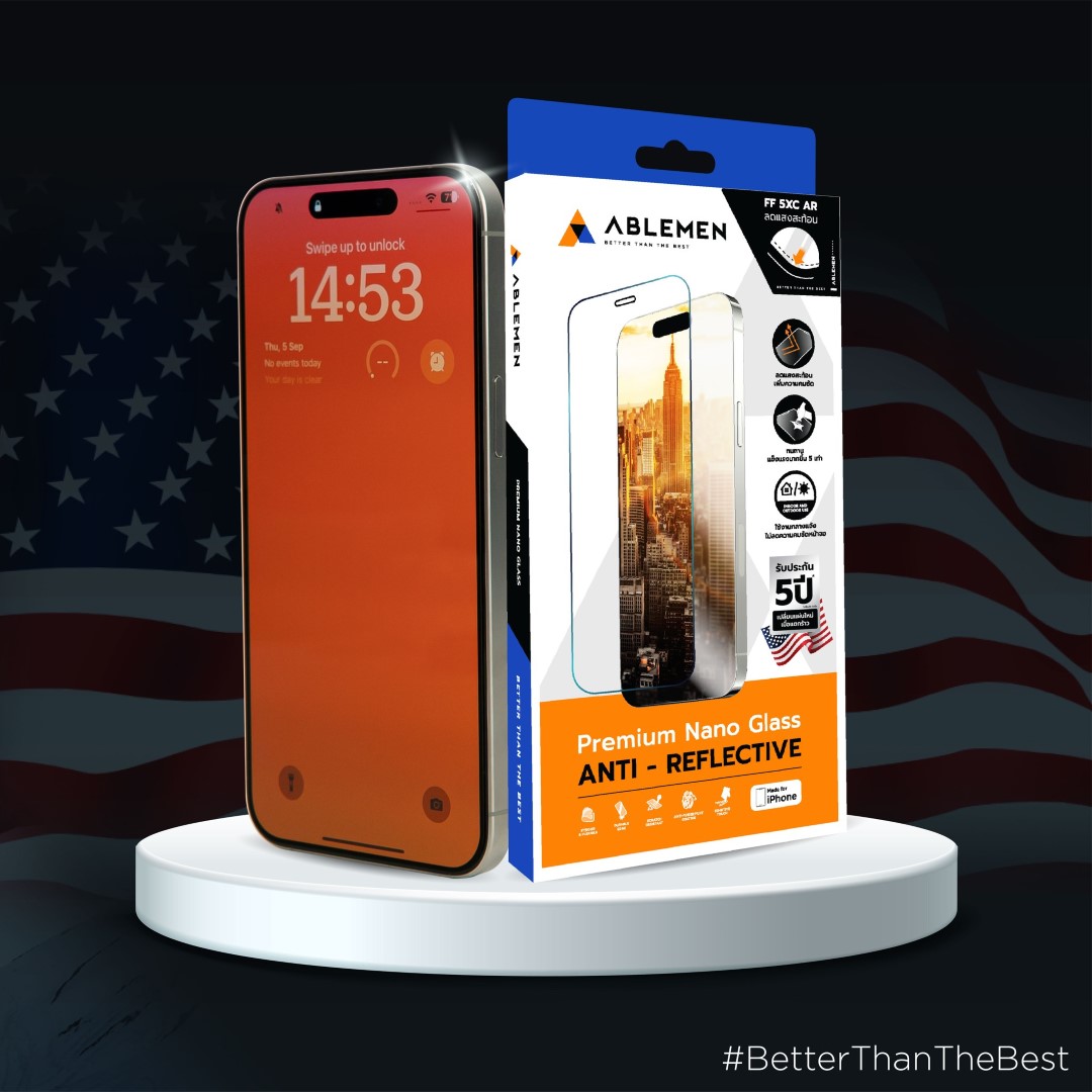 (ลดแสงสะท้อน) ABLEMEN FF 5XC AR Anti Reflective รับประกัน 5 ปี แท้ ใช้สำหรับ iPhone 17 Pro Max 16 Pro Max ใบกำกับภาษี