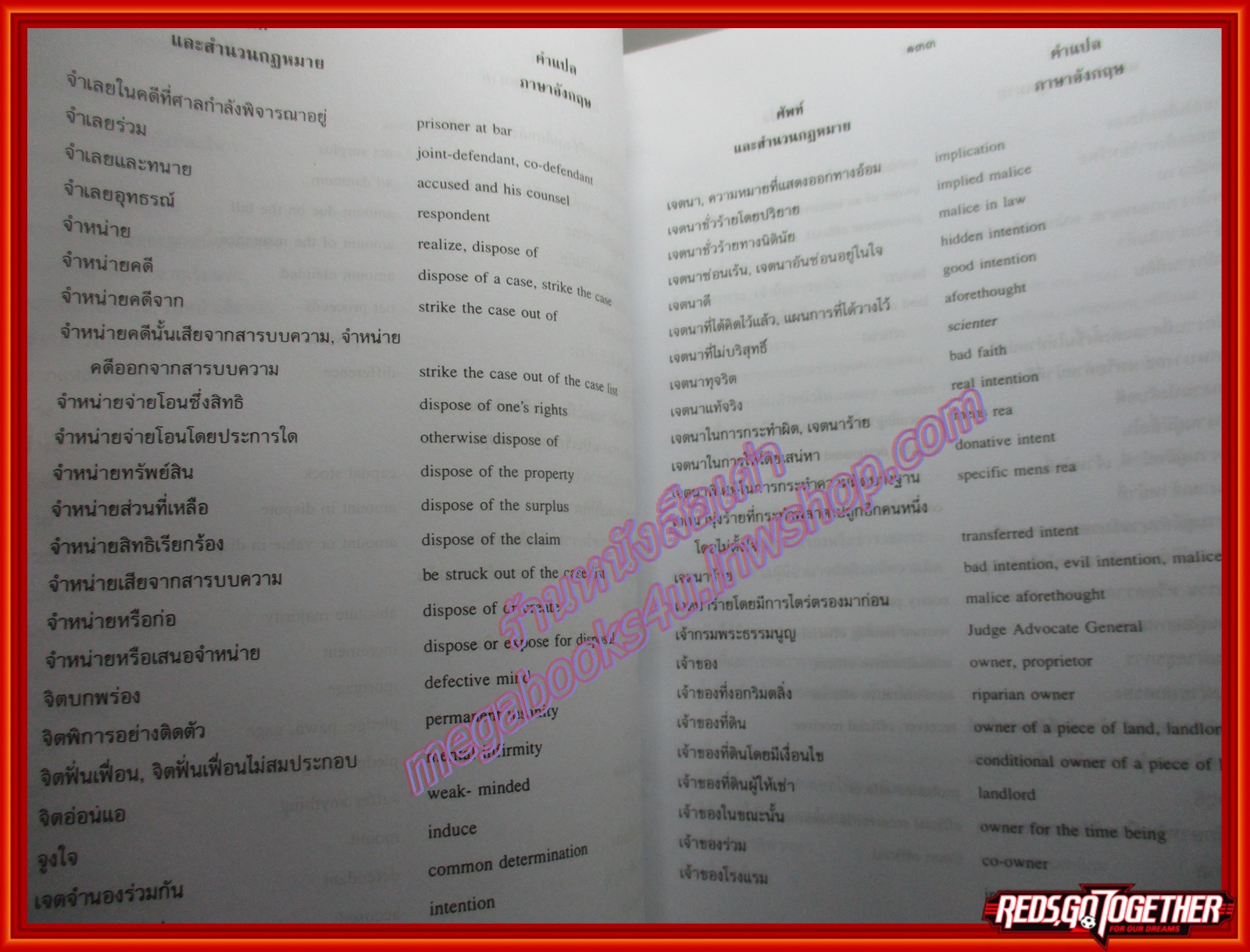 หนังสือ Law Dictionary พจนานุกรมศัพท์และสำนวนกฎหมาย ไทย-อังกฤษ โดย ธง วิทัยวัฒน์