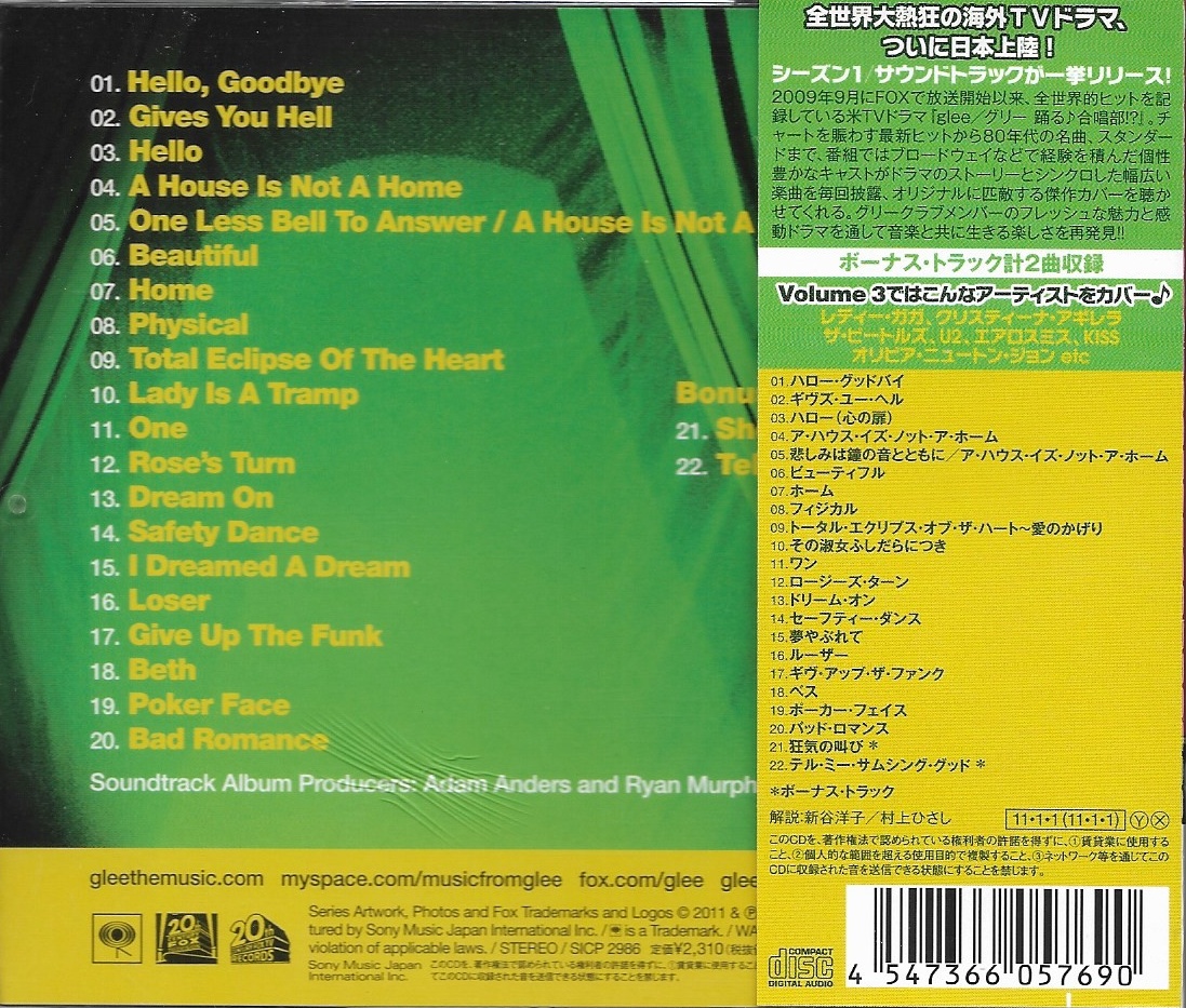 CD,Glee The Music Volume 3 Showstoppers (Deluxe)(Soundtrack)(OST.)(2011)(Japan)