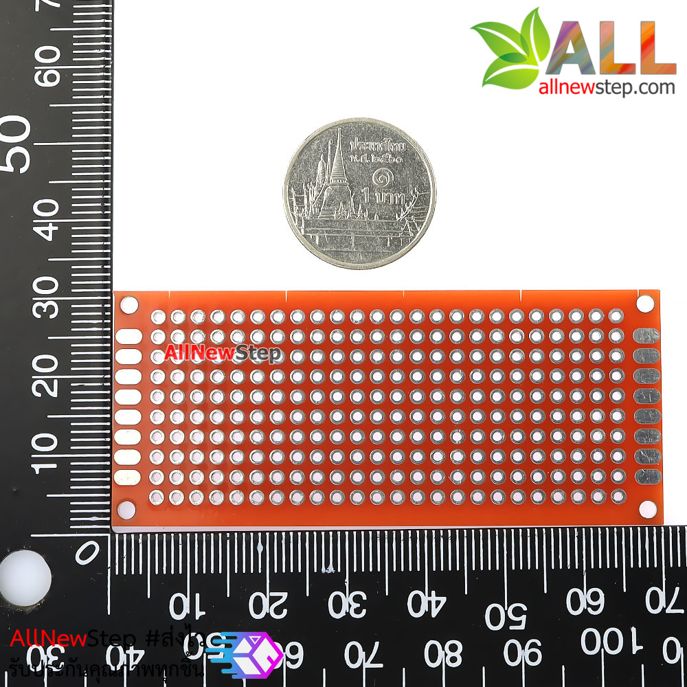 PCB แผ่นปริ๊นสองด้าน pcb 3x7cm สีแดง