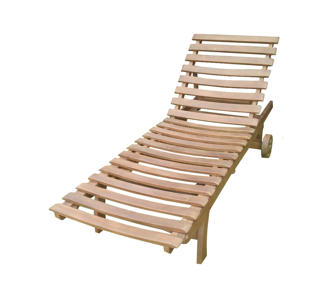 เตียงริมสระน้ำ เตียงไม้สัก เตียงอาบแดด Wooden Sun Lounger Teal Pool Bed