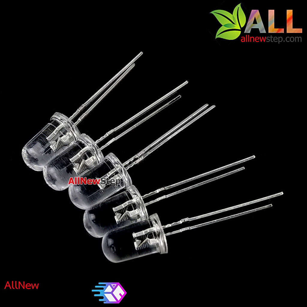 LED 5mm แบบใส สีเหลือง จำนวน 5 ชิ้น