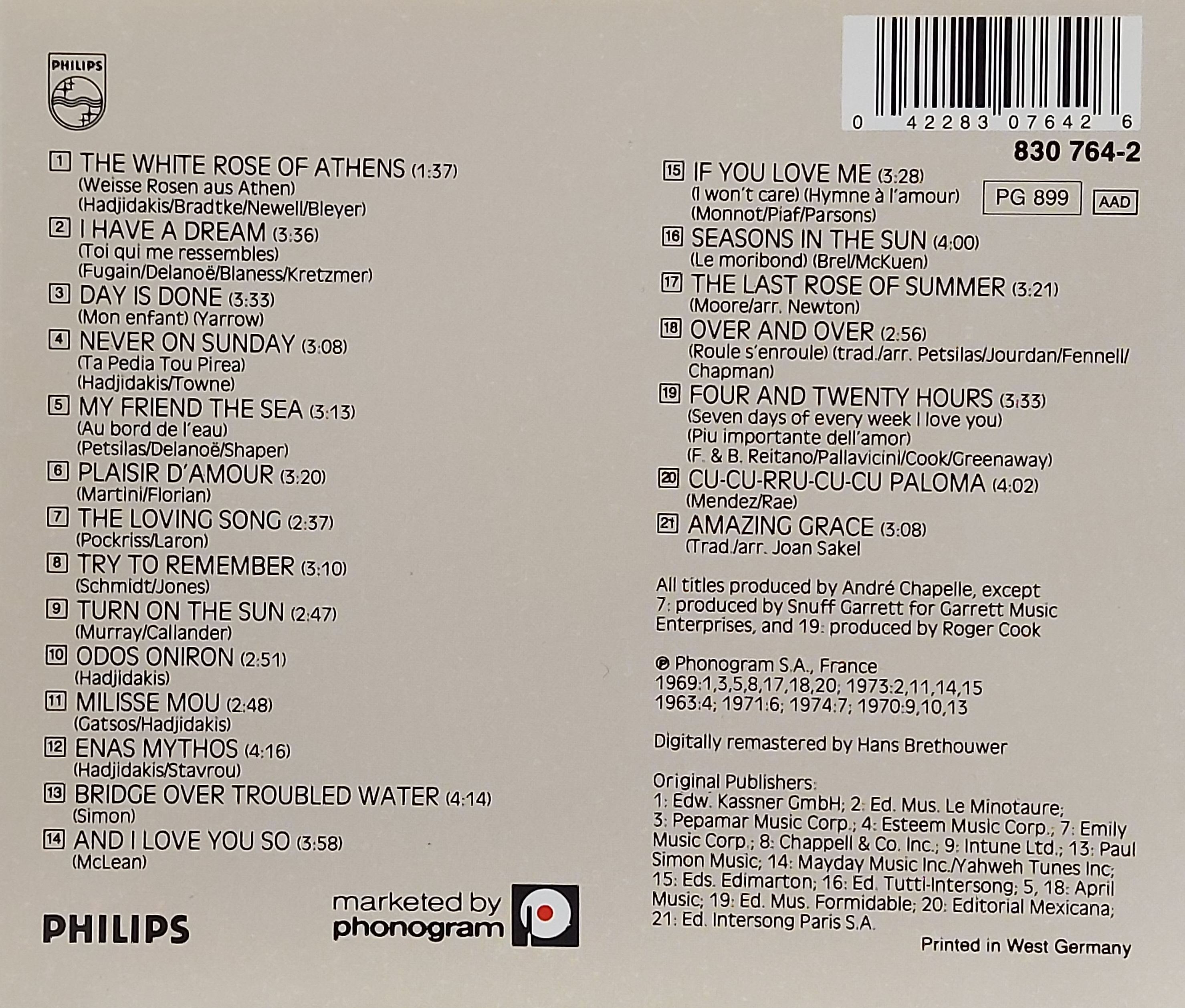 Used CD,Nana Mouskouri - Passport (C)(1969)(Germany)