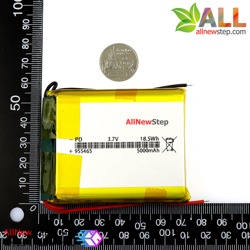 แบตเตอร์รี่ 3.7V 5000mAh lithium battery polymer 955465 rechargeable 5000 mAh with lead belt protected plate