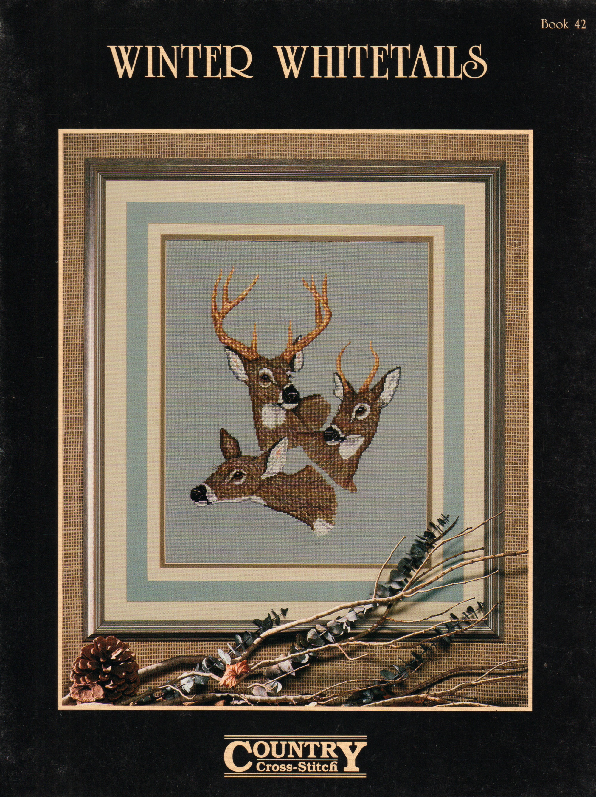Country Cross Stitch ผังลาย Winter Whitetails