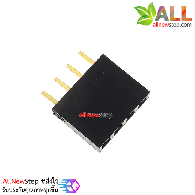 1x4 pin 2.54mm PCB Female Header Single Row Straight Copper Pin จำนวน 1 ชิ้น
