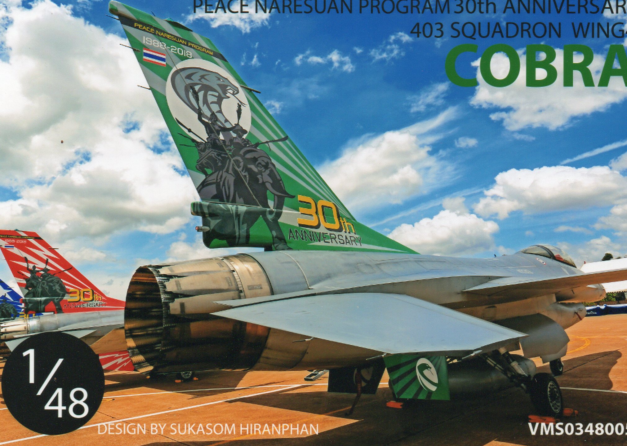 DECAL 1/48 PEACE NARESUAN PROGRAM 30th ANNIVERSARY COBRA 403 SQUADRON WING4 (F-16A eMLU)