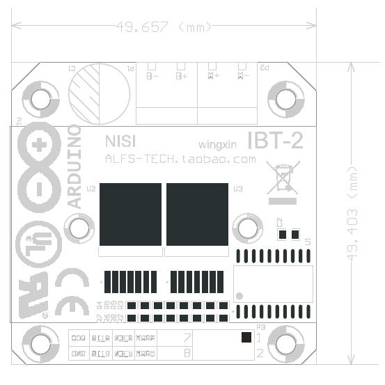 บอร์ดขับมอเตอร์กระแสสูง ขับได้ถึง 43A Module IBT-2 smart car motor drive module BTS7960 43A H-Bridge PWM BaS7960 Motor Drive 43 A module