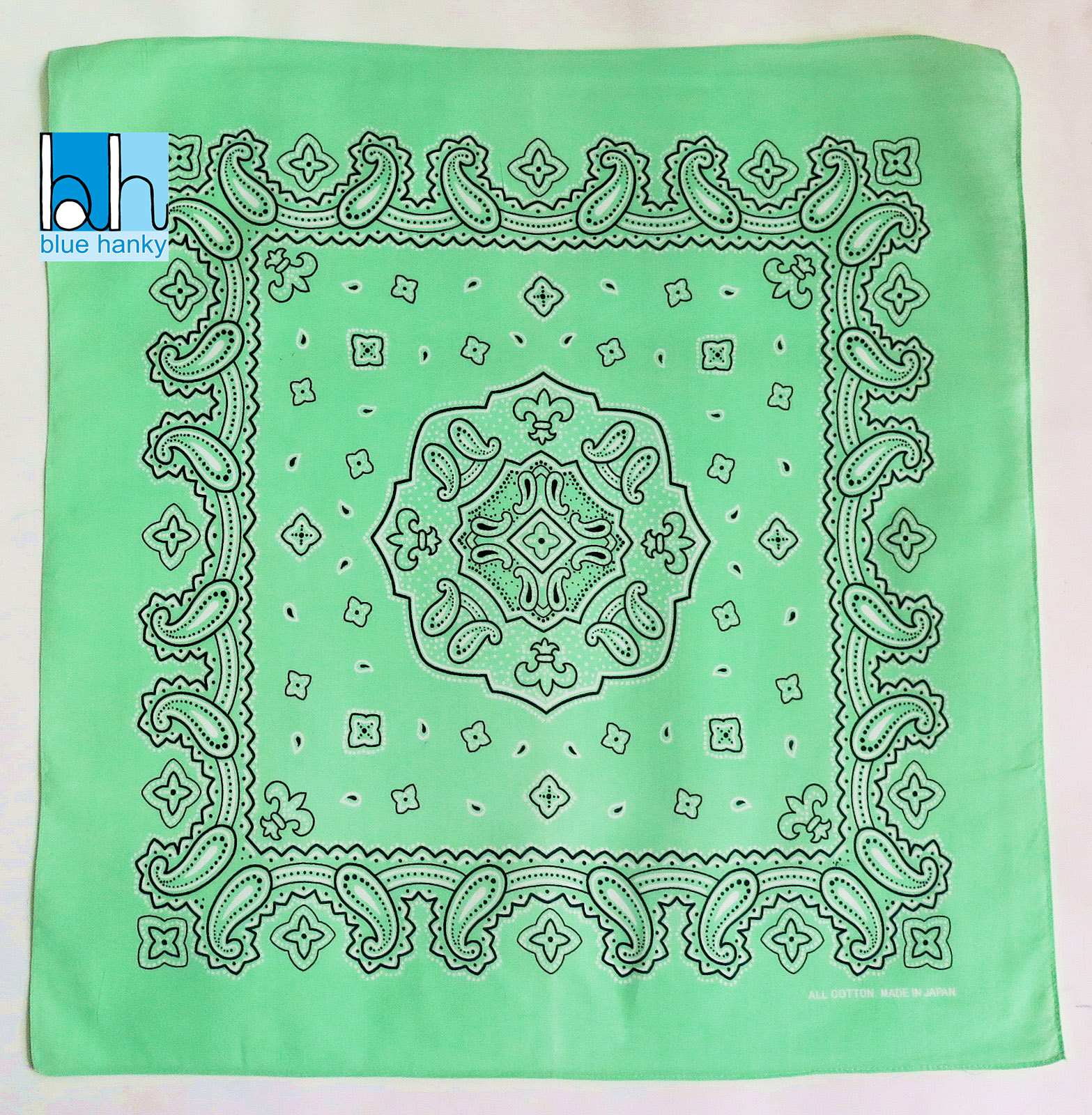 #255 21" Paisley ญี่ปุ่น ผ้าเช็ดหน้ามือ2 สภาพดี ผ้าเช็ดหน้าผืนใหญ่