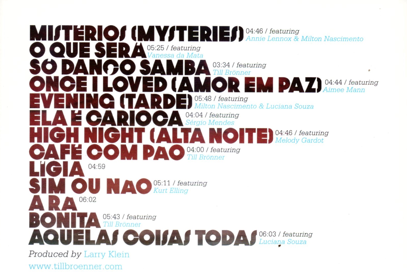 CD,Till Bronner - Rio (Trumpet)(instrumental)(2008)(Thai)