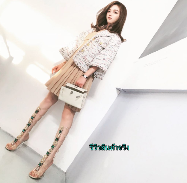 รองเท้าส้นสูงแนว Gladiator แต่งคริสตัลสุดหรู ไซต์ 34-42