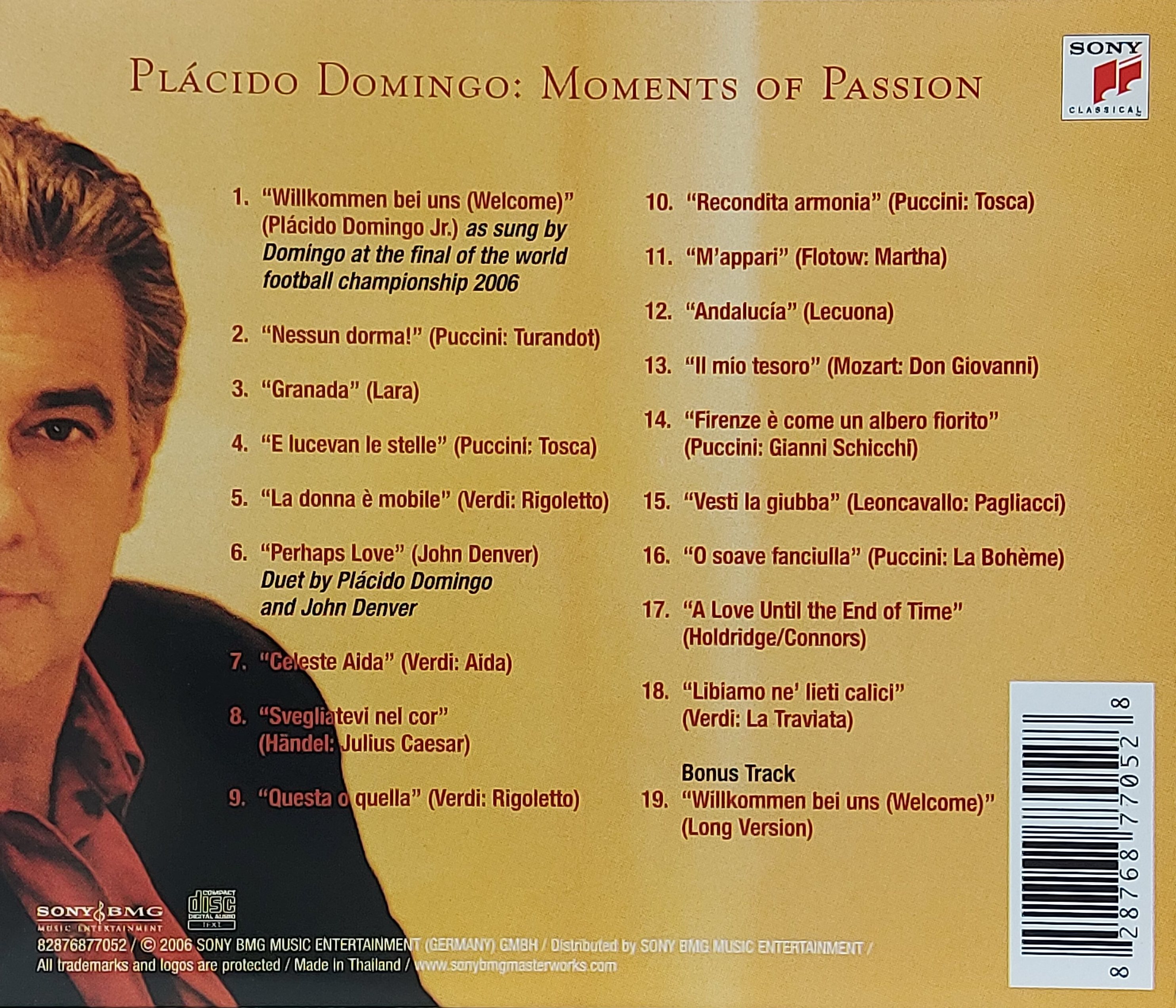 CD,Placido Domingo - Moments of Passion (Classical)(2006)(Thai)