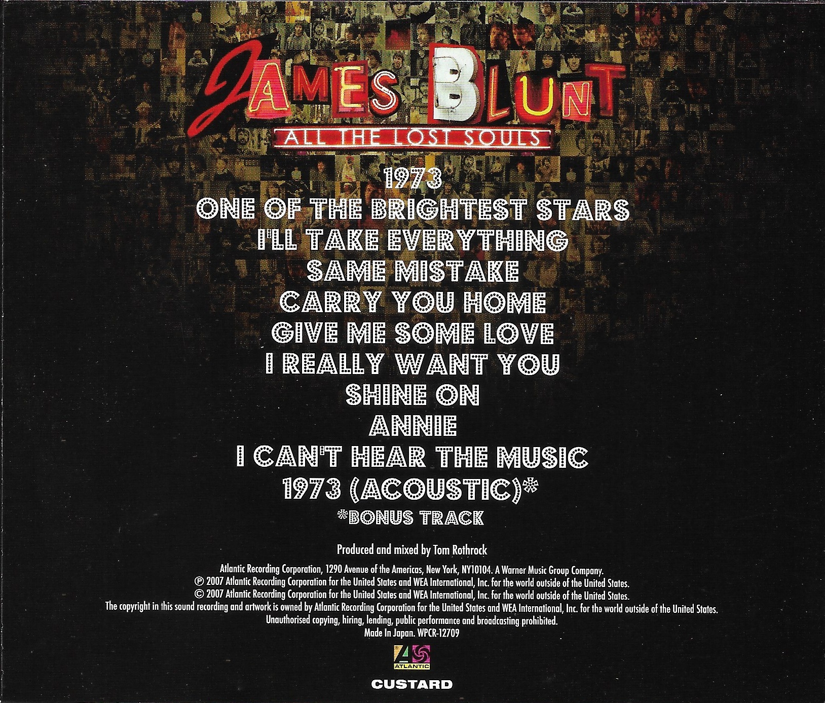 Used CD,James Blunt - All The Lost Souls (A+)(2007)(Japan)