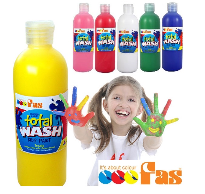สี FAS Total Wash Kid’s Paint 500 ml (สีโปสเตอร์ล้างออกหมดจด)