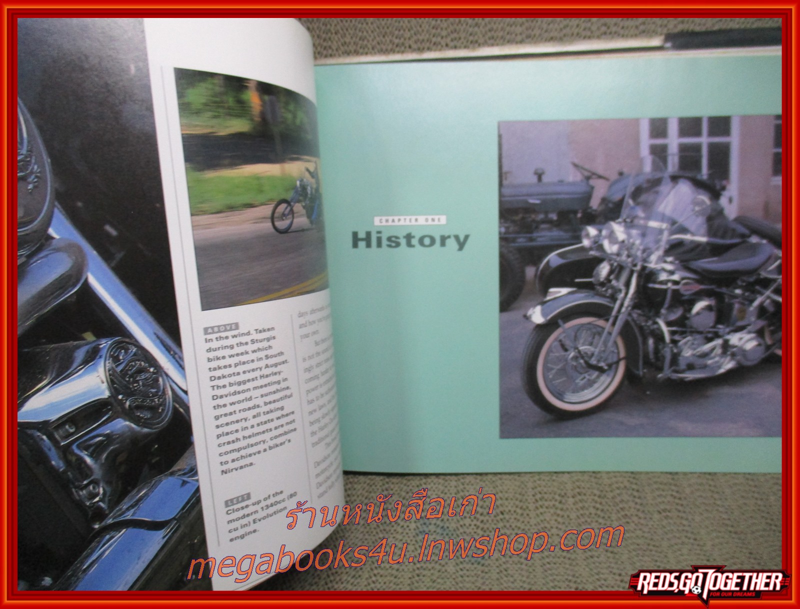 ตำนานรถ ฮาร์เล่ย์ เดวิดสัน ROLLING THUNDER THE HARLEY-DAVIDSON LEGEND ตำหนิ ปกนอกมีรอยขาดประมาณ 1 นิ้ว