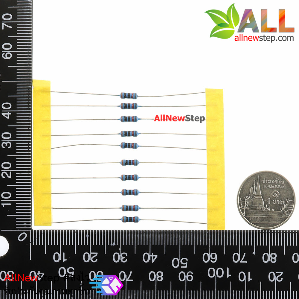 ตัวต้านทาน 3.9k 1/4W Metal film 3.9K 1% จำนวน 10 ชิ้น