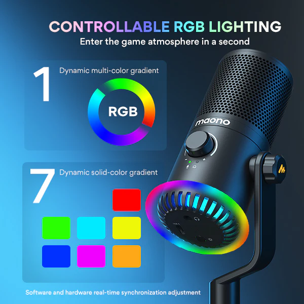 Maono - DM30 USB RGB microphone (Black/ White)