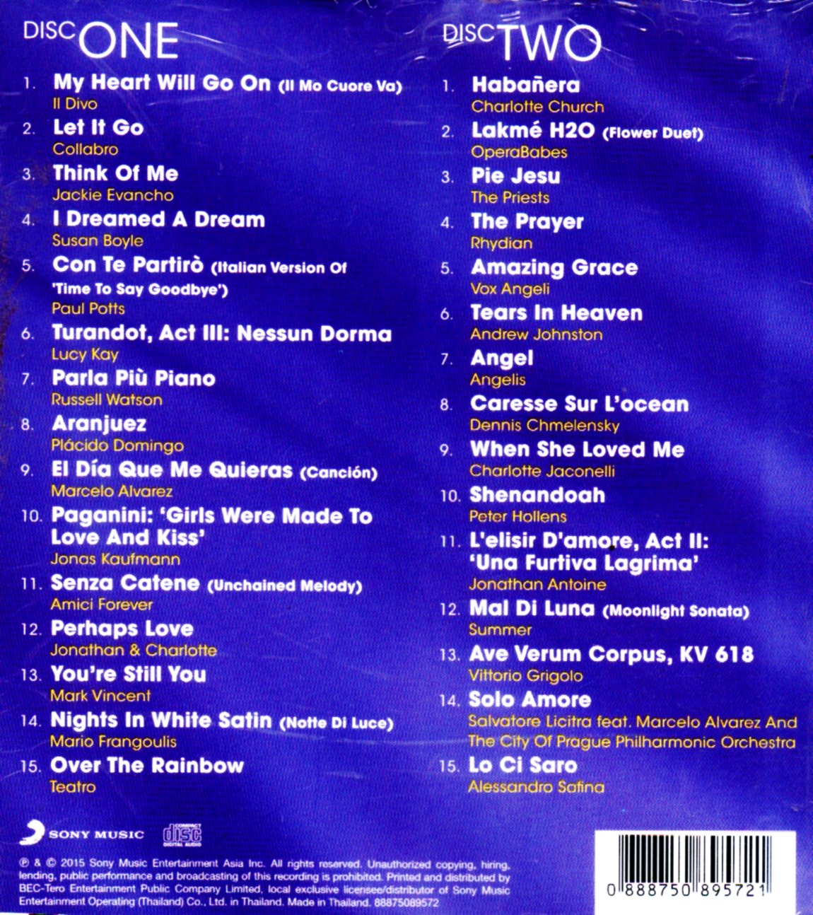 CD,Voices 2015 - A stunning collection of the world's greatest voices (Classics)(Various Artists)(2CD)(2015)(Thai)