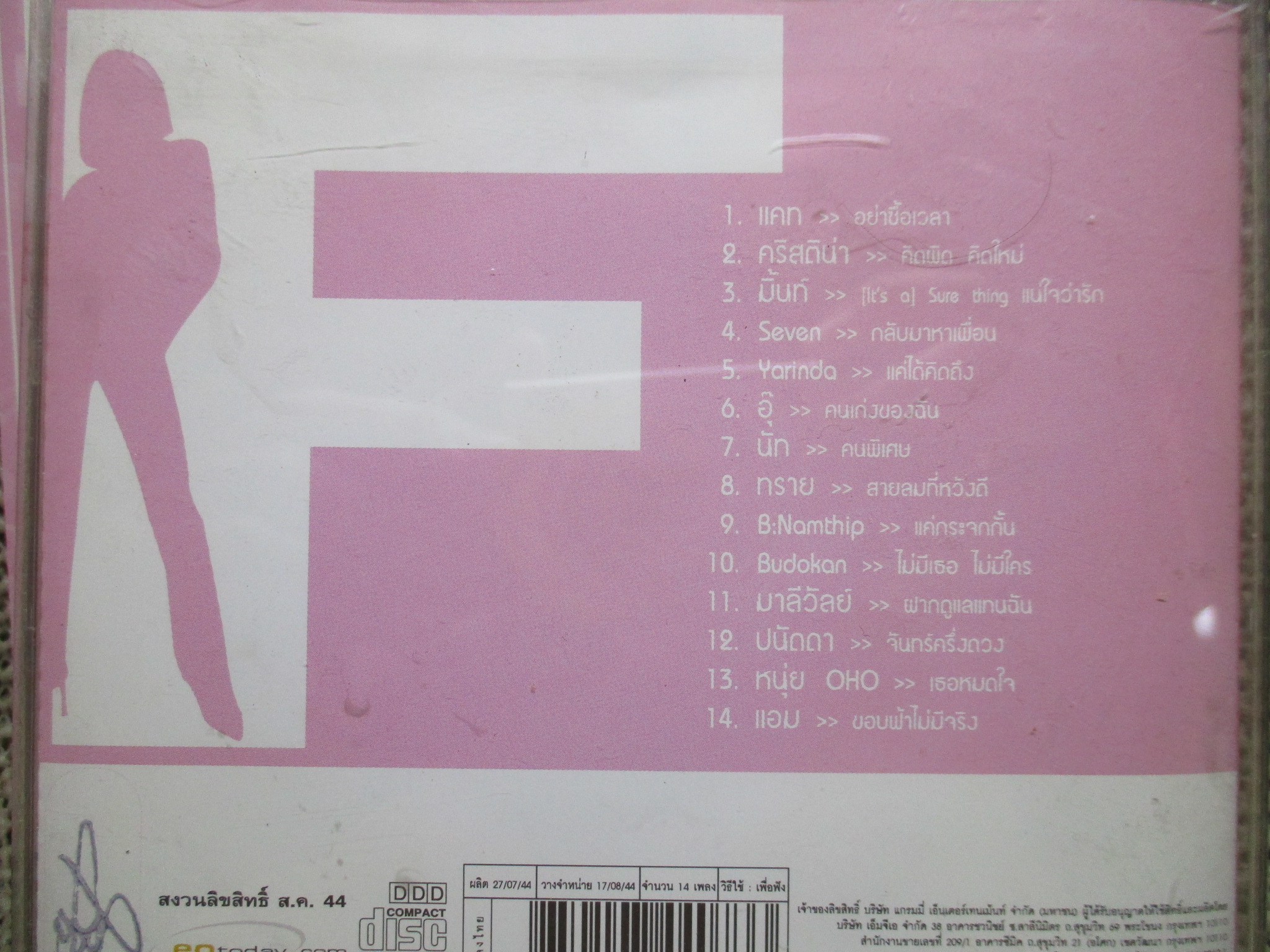 ซีดีเพลงไทยสากล อัลบั้ม BEST FEMALE /// ปกสวย แผ่นสวย มีรอยนิดเดียว