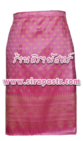 ผ้าถุงป้ายข้าง-สั้น สีชมพูเข้ม (เอวใส่ได้ถึง 34 นิ้ว) รายละเอียดสินค้าในหน้าฯ