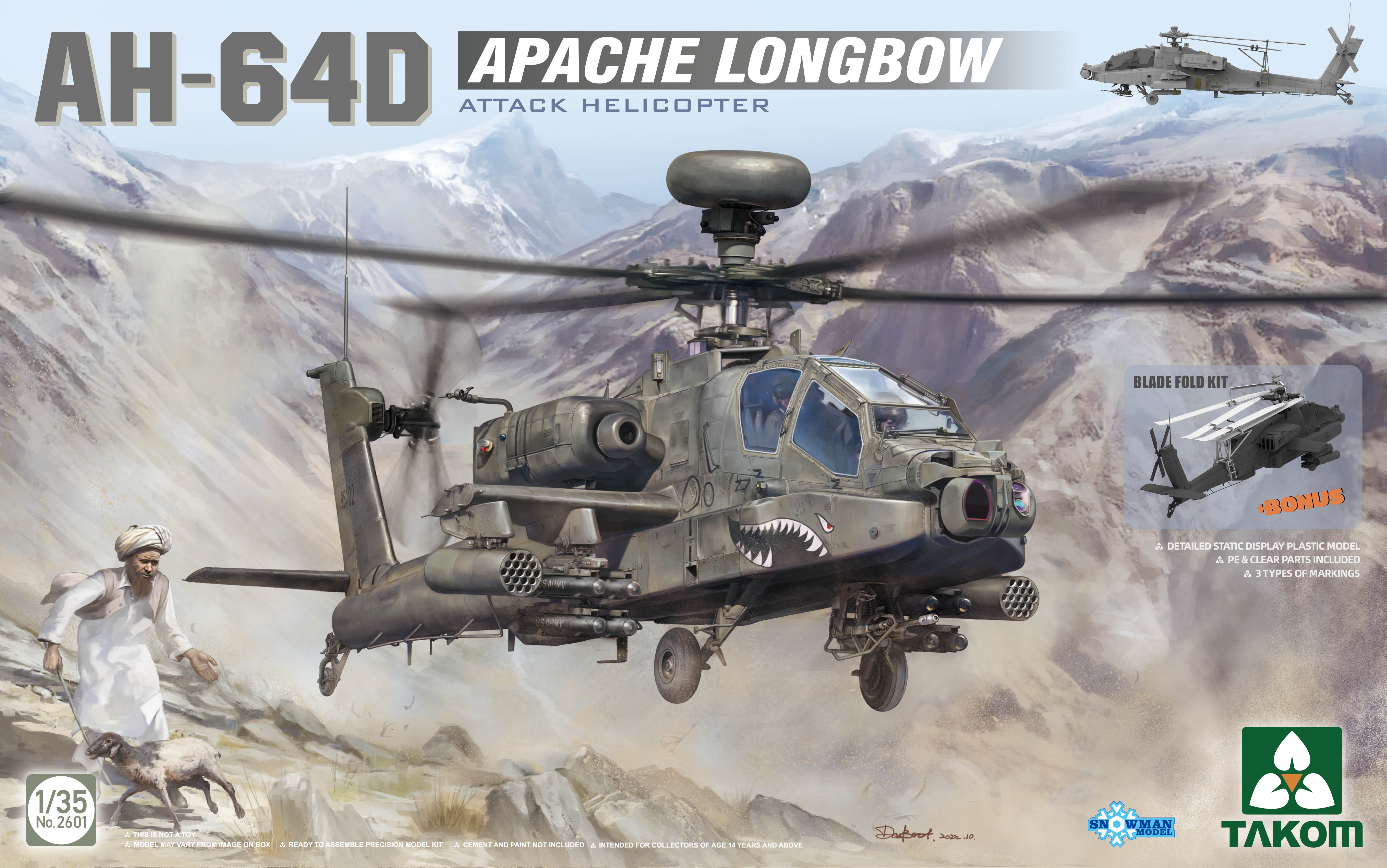1/35 AH-64D APACHE LONGBOW + BONUS "BLADE FOLD KIT"