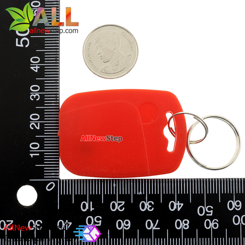 Key card IC พวงกุญแจคีย์การ์ด RFID 13.56MHz สีแดง