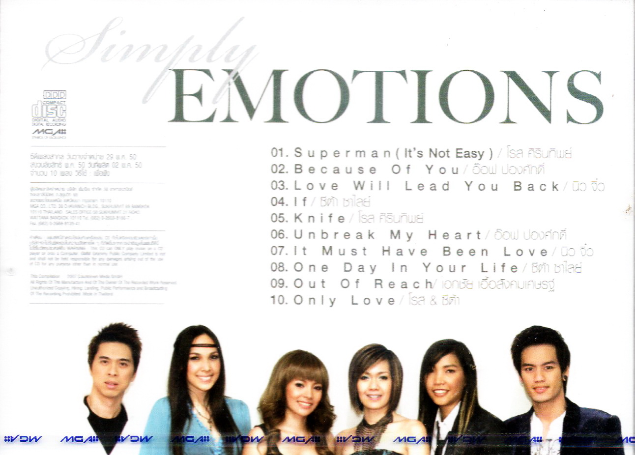 CD,Simply Emotions - Recommendedอัลบั้มสากลครั้งแรกของ โรส อ๊อฟ นิว จิ๋ว ซีต้า(รวมศิลปิน)(V.A.T)(2550)