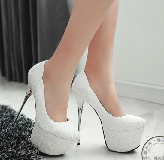 รองเท้าส้นสูงกริ๊ตเตอร์สีเงิน/ทอง/ขาว/ดำ ไซต์ 34-43
