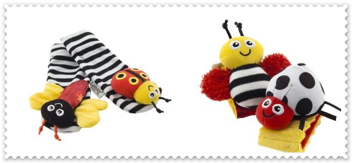 เซตถุงเท้าเต่าทองผีเสื้อ +สายรัดข้อมือผึ้งเต๋าทองยี่ห้อ Lamaze