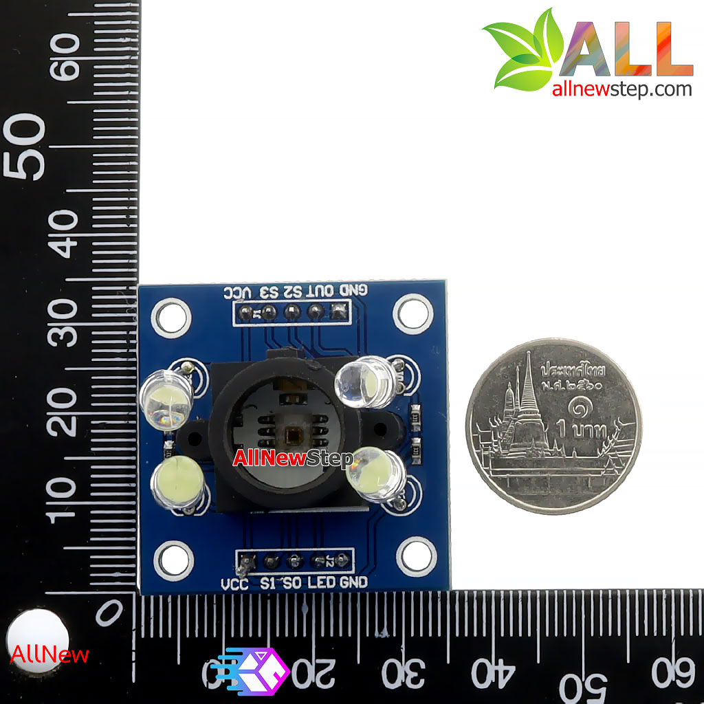 โมดูลเซนเซอร์สี วัดค่าสี อ่านค่าสี เซนเซอร์สี ตรวจจับสี แยกสี RGB Colour Sensor (TCS230/TCS3200) สำหรับ Arduino