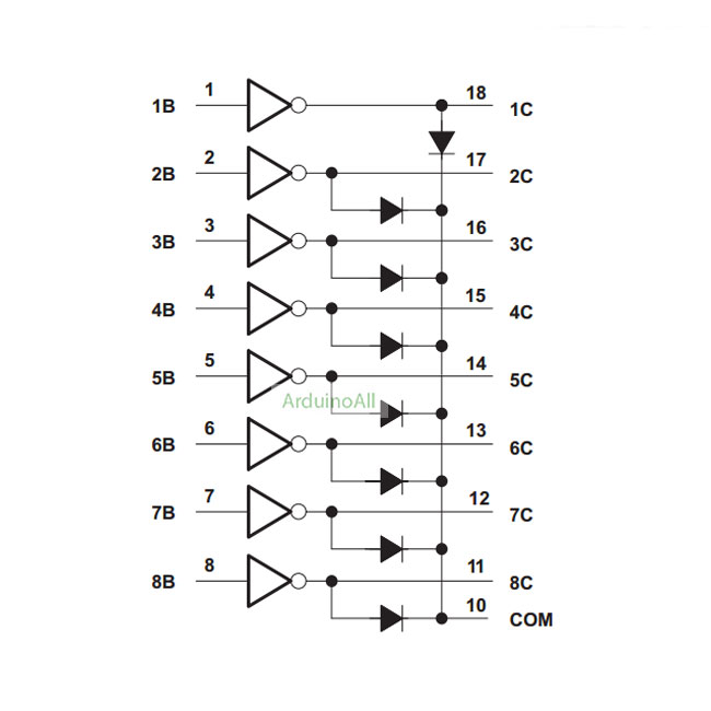 ULN2803A ULN2803 Transistor Arrays 8 channal