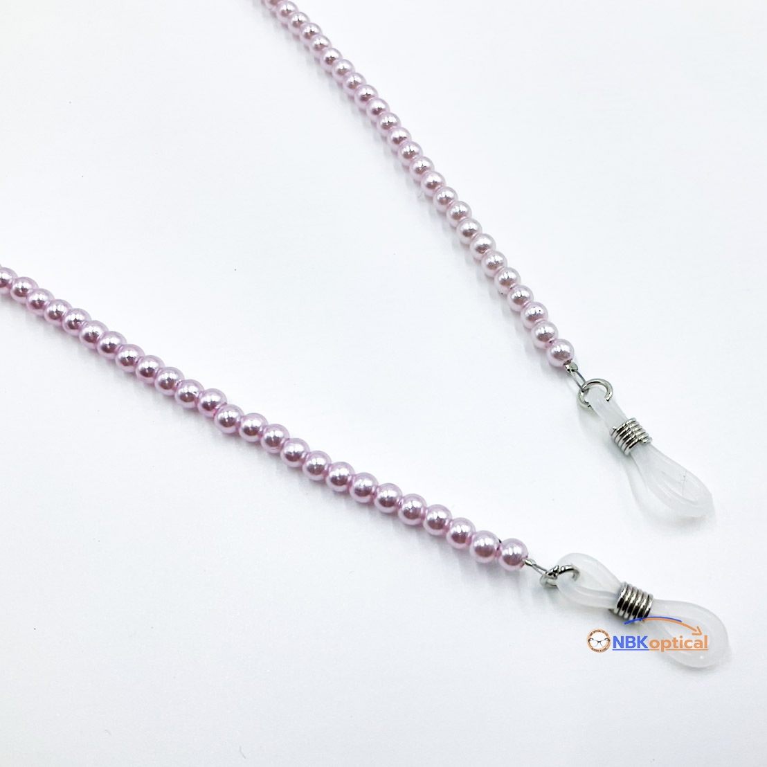 สายคล้องแว่นตาใข่มุกสีชมพูเรียบง่ายสวยงาม