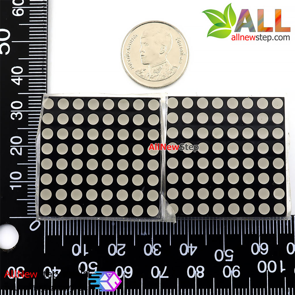 โมดูลจอ LED MAX7219 Dot matrix module 2 จอ สีแดง