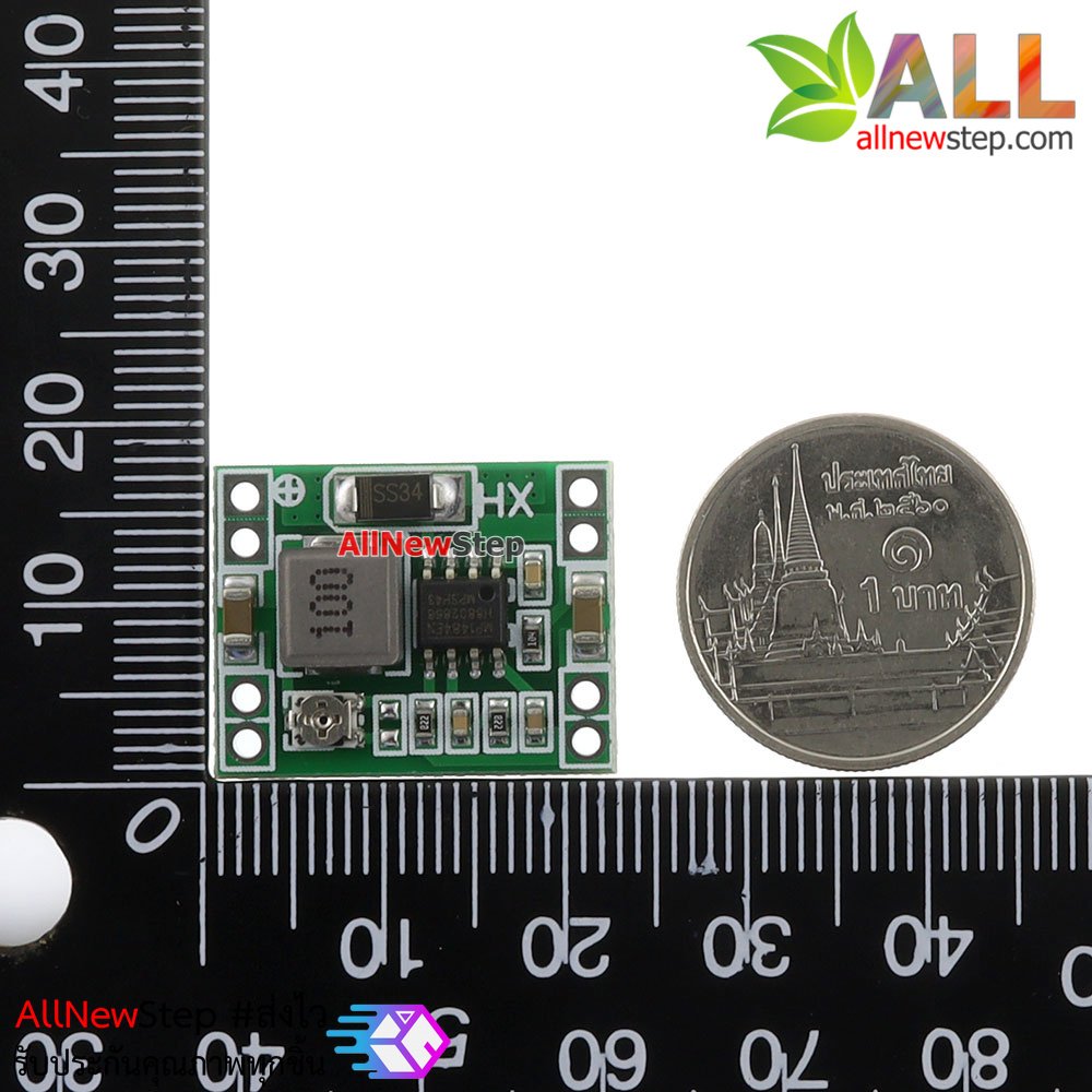 MP1484EN step down โมดูลแปลงไฟแบบปรับค่าได้จาก 4.75-23V เป็น 1-17V กระแส 1.8A สูงสุด 3A