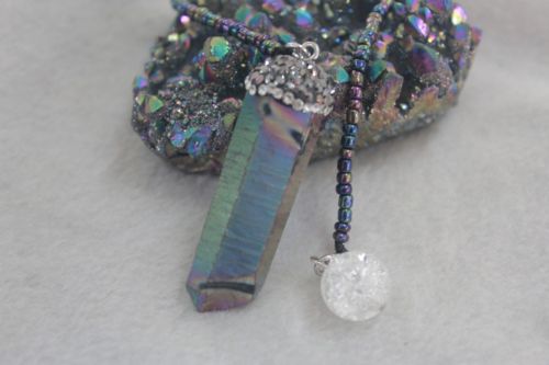 เพนดูลั่มเรนโบว์ออร่าควอตซ์ ( RAINBOW AURA QUARTZ PENDULUM )