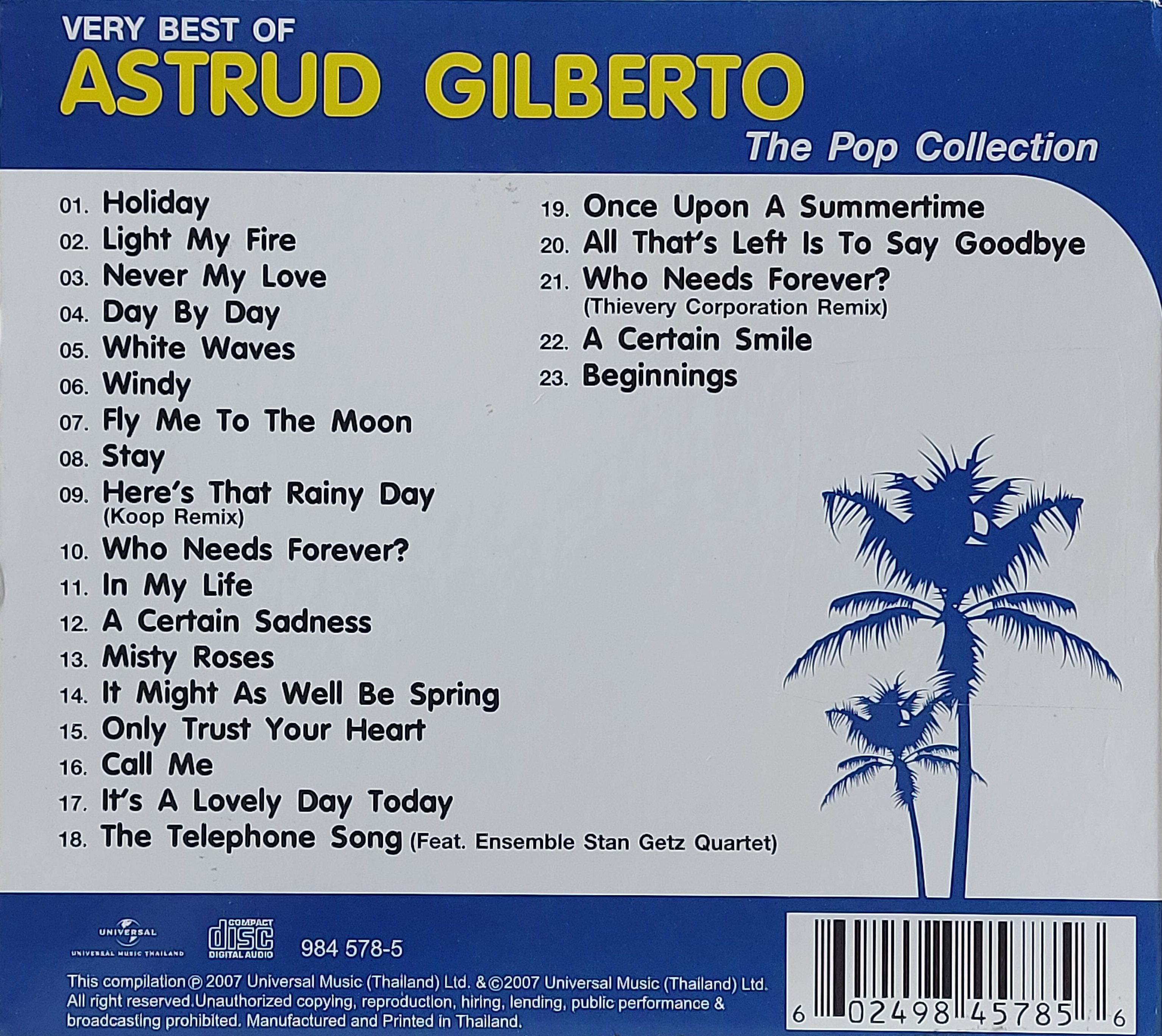 CD,Astrud Gilberto - The Very Best of Astrud Gilberto The Pop Collection (2007)(Thai)