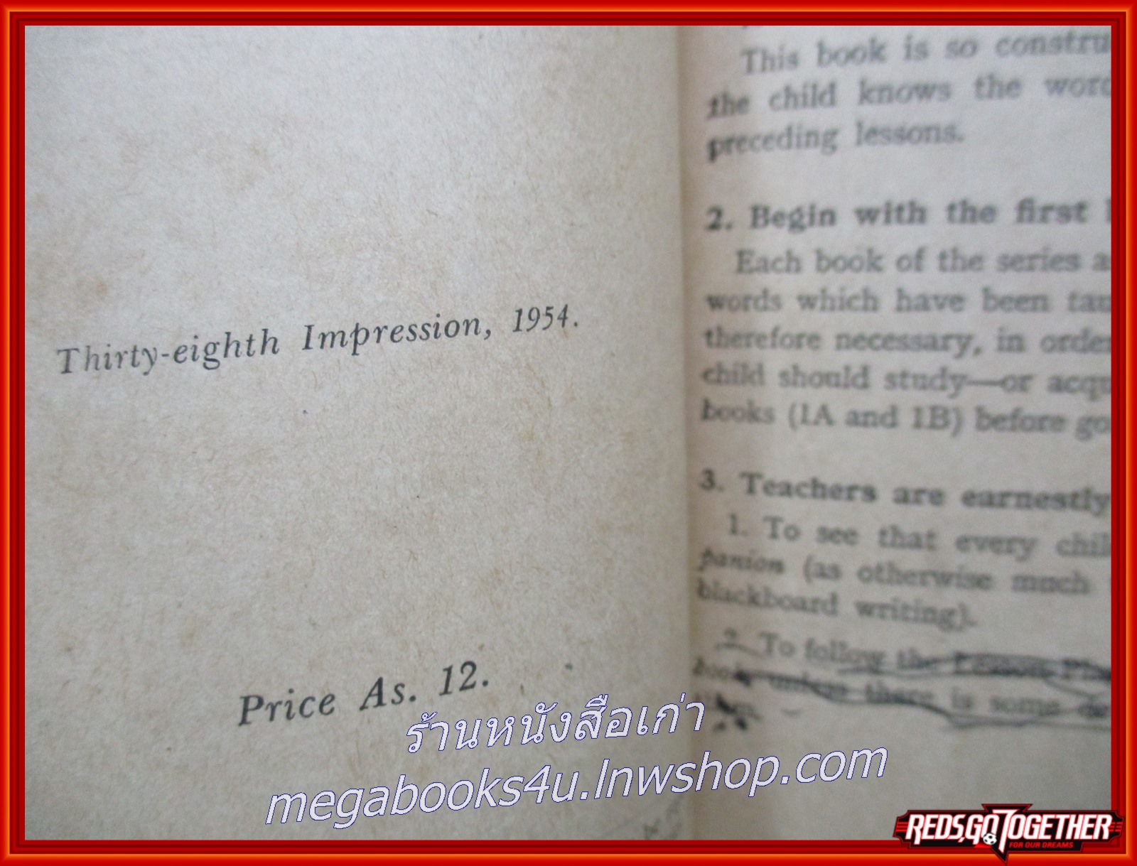 แบบเรียนภาษาอังกฤษ (เป็นภาษาอังกฤษ) THE NEW METHOD READERS READER 2 ปี1954 2497