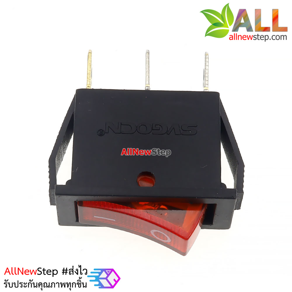 สวิตช์ 2 ทาง 250VAC 6A สีแดง