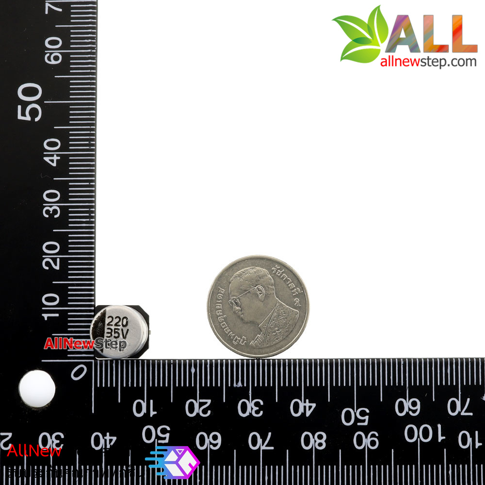 ตัวเก็บประจุ 220uf 35V แบบ SMD ขนาด 10x10mm