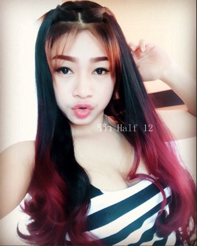 Half 12 วิกครึ่งหัวลอน รุ่นทำสีพิเศษ สีตามเเบบเท่านั้น สวยมากๆ คอนเฟิมจ้า ( ทรงผมเเละเส้นผมเหมือนจริงเกือบ 100% )