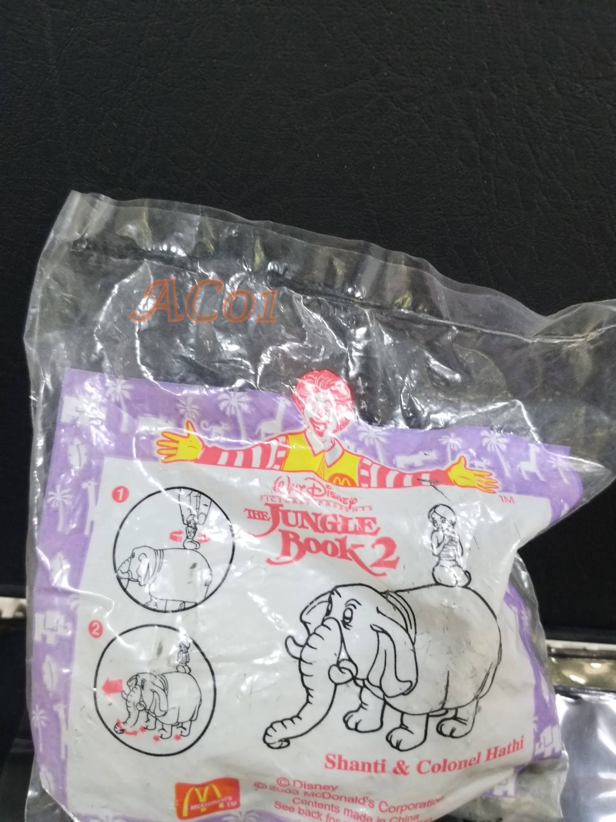 ของเล่นMcDonald's ของเล่นHappy Meal / The Jungle Book 2 - SHANTI & COLONEL HATHI / ในถุงเดิม ไม่แกะ ถุงเก่าหน่อย เก่าเก็บ