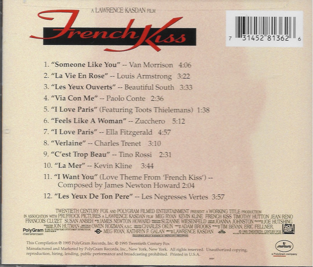 CD,French Kiss (Original Motion Picture Soundtrack)(Various Artists)(Soundtrack)(OST.)(1995)(USA)