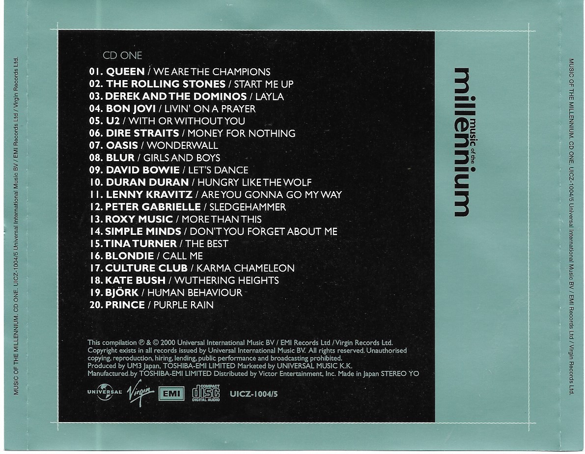 Used CD,Music Of The Millennium(2CD) (B)(Various Artists)(2000)(Japan)