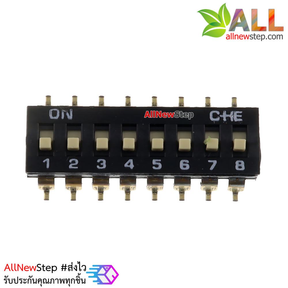 ดิฟสวิตช์ 8 ช่อง 2.54mm SMD DIP switch 8 bit SMT toggle switch 8p