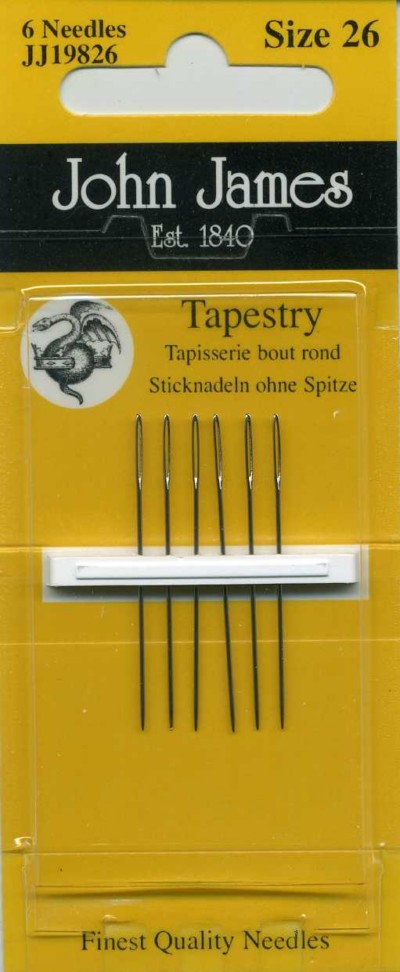 John James Tapestry Needles เข็มปักครอสติช เบอร์ 26 (แพ็ค 6 อัน)