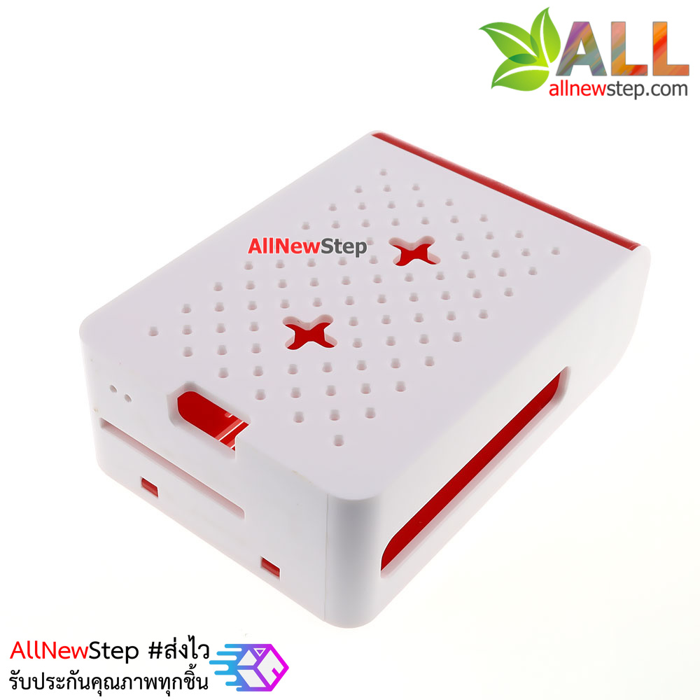 กล่องเคส Raspberry Pi 4 4B cooling fan injection molding ABS protective shell box สีแดง