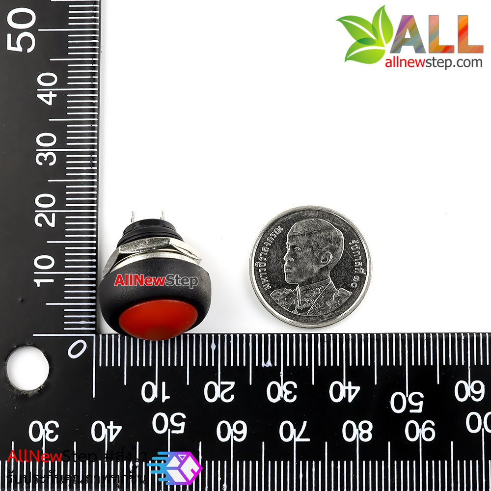 สวิตช์กดติดปล่อยดับ Reset Switch แบบกันน้ำขนาด 12mm สีแดง