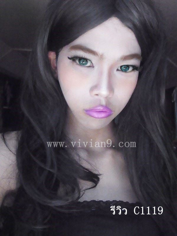 C1119 วิกผมลอนคลายเบาๆ เเสกกลางเห็นหนังศรีษะ